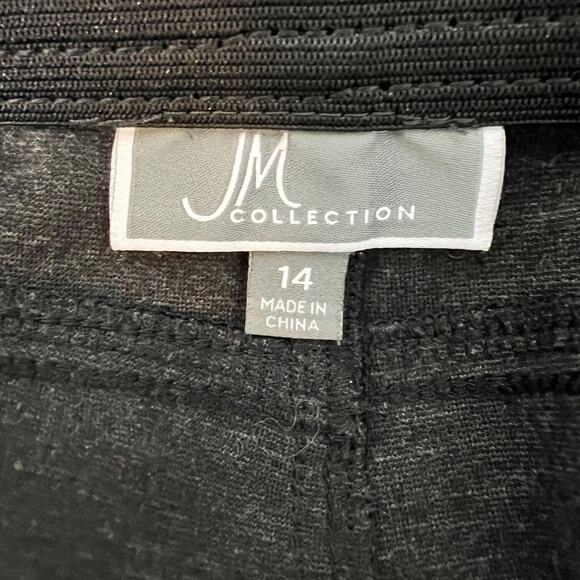 JM Collection Knit Pants Size 14 Gray Straight Leg Faux Pockets Heavyweight - Picture 5 of 6